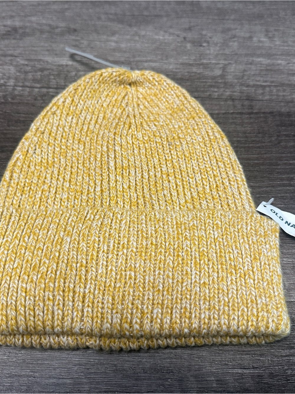Old Navy Solid Yellow Knit Style Beanie Hat One Size